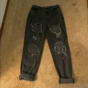 Urban outfitters black ripped mom jeans